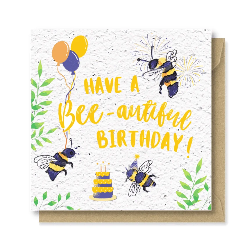 Verjaardagskaart bijtjes personaliseren