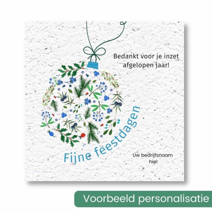 Duurzame kerstkaart met logo kerstbal - Afbeelding 4